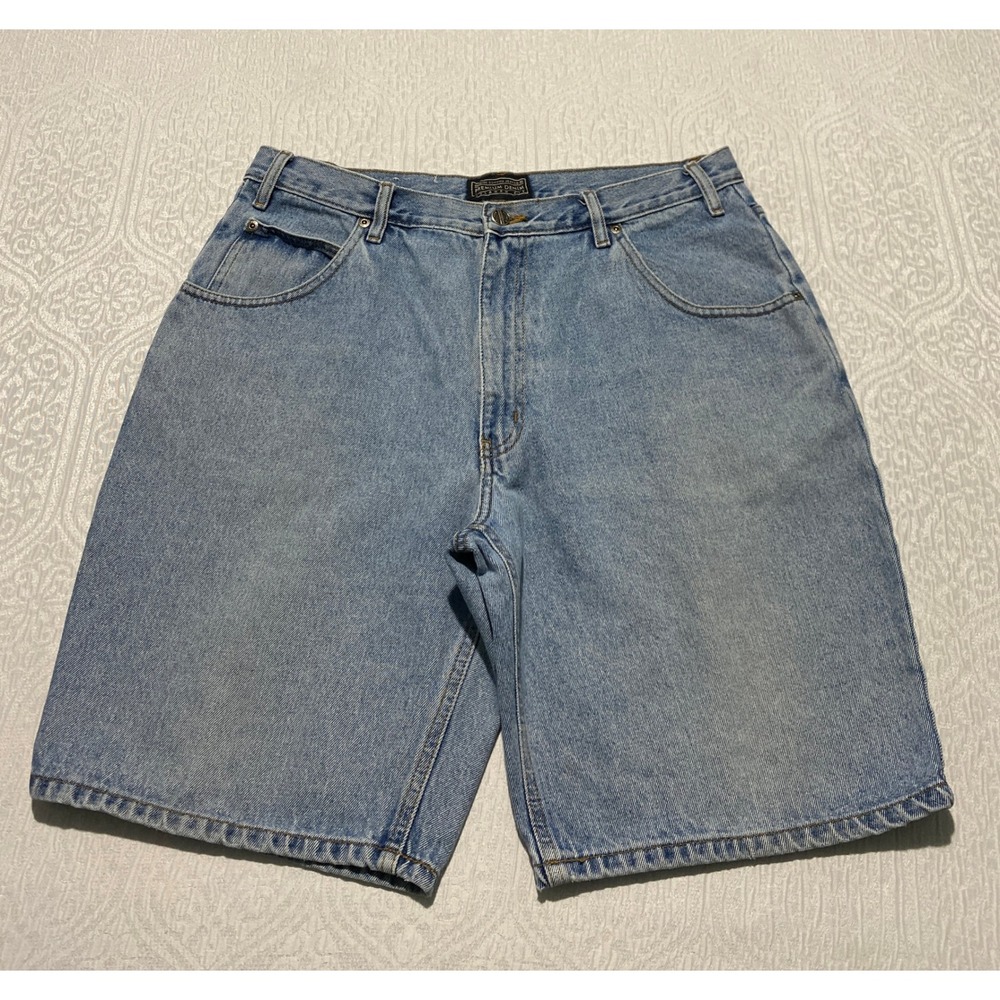 Sonoma Jean Co Mens 36 Premium Denim Relaxed Fit Light Wash Blue Jean Shorts 90s